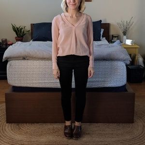 JCrew light pink silk top
